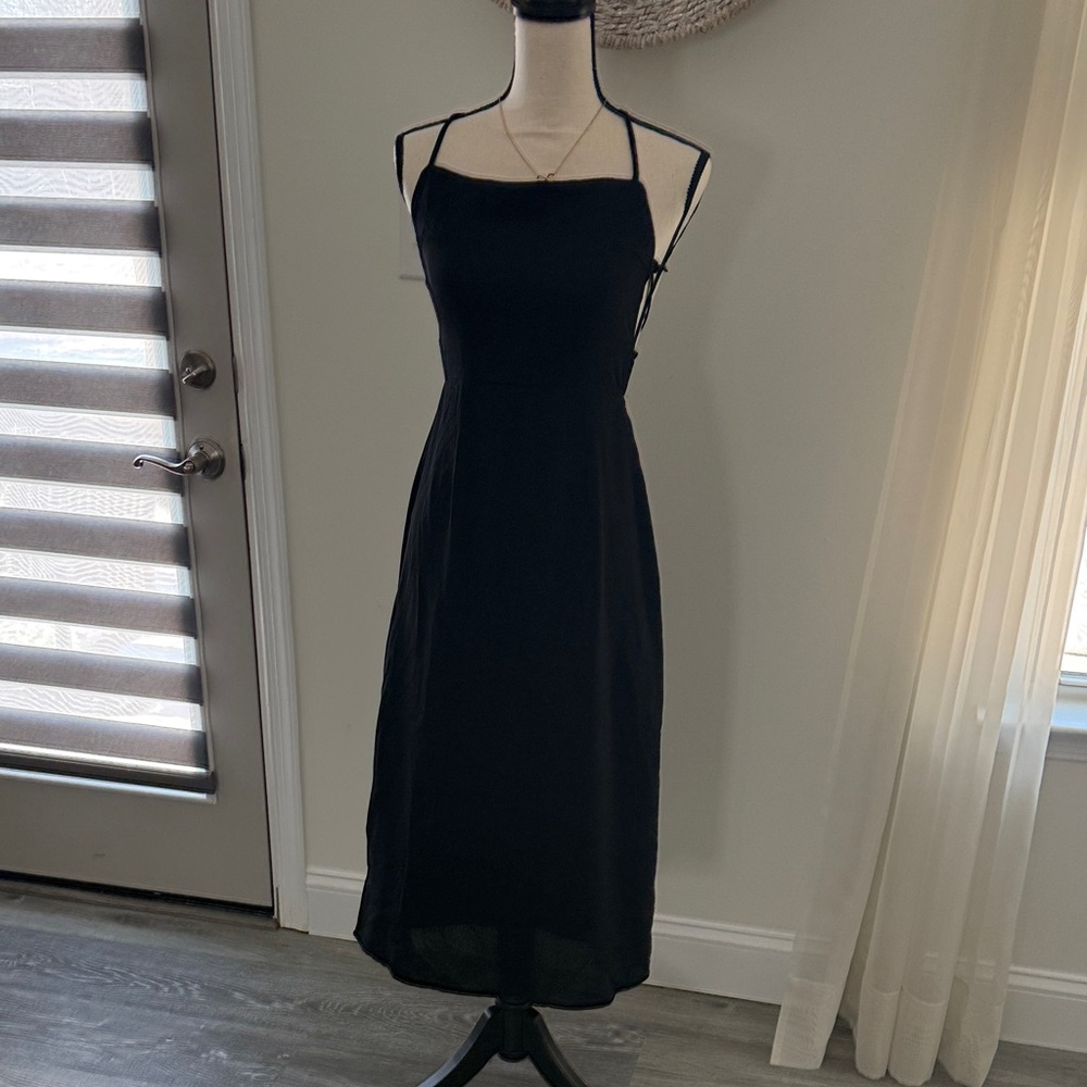 Elegant Black Spaghetti Strap Dress